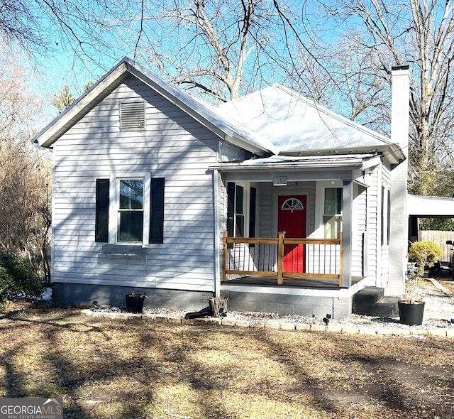 bungalow-style home featuring a porch