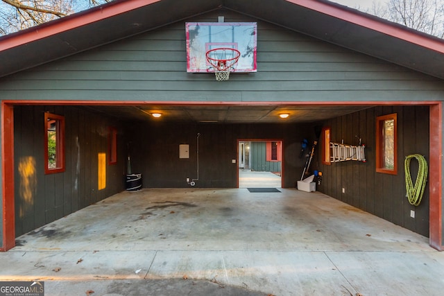 view of garage