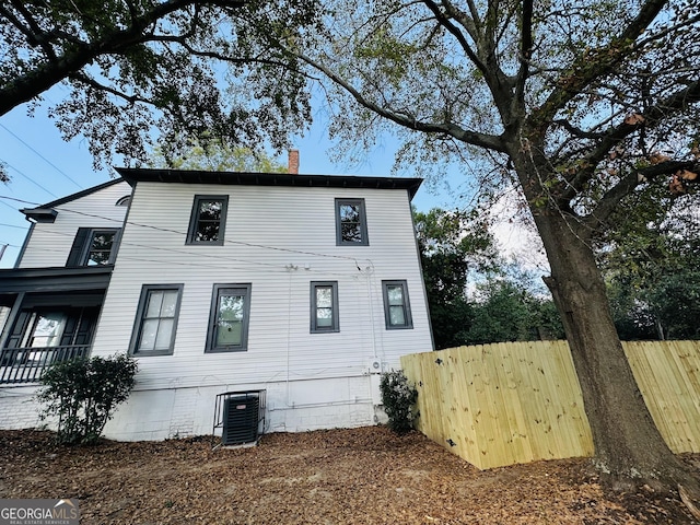 view of property exterior featuring central air condition unit