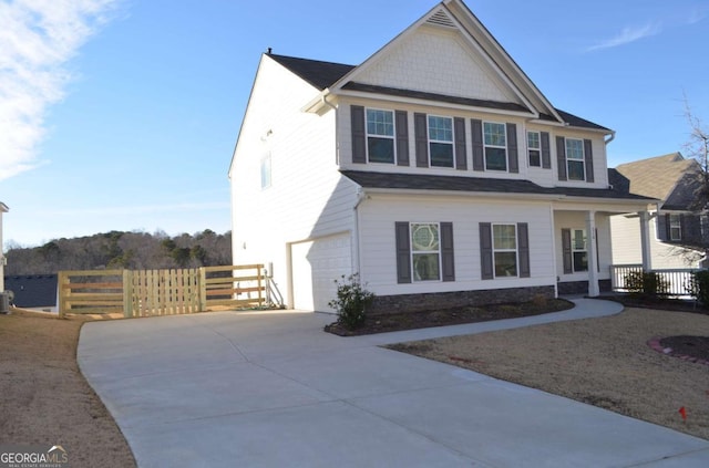 view of front facade featuring a garage