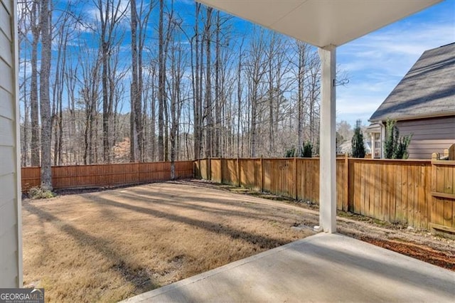 view of yard featuring a patio area