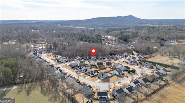 bird's eye view featuring a mountain view