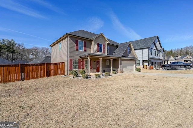 front of property featuring a garage