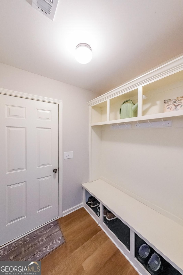 mudroom featuring hardwood / wood-style flooring