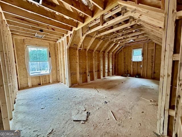 view of unfinished attic