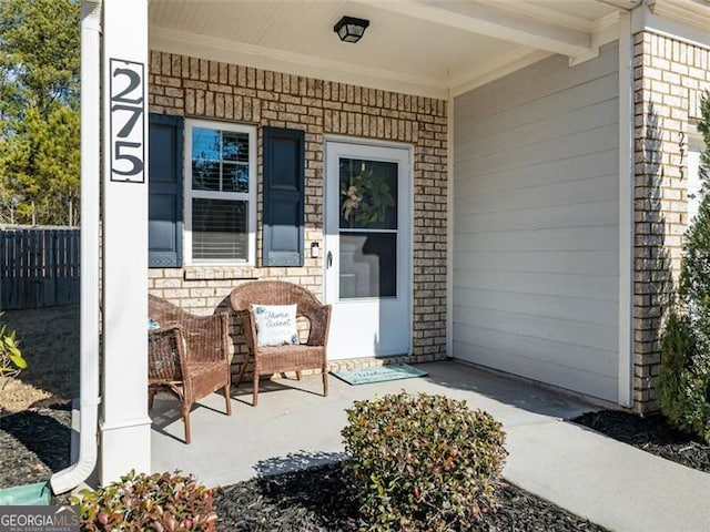 property entrance with a porch