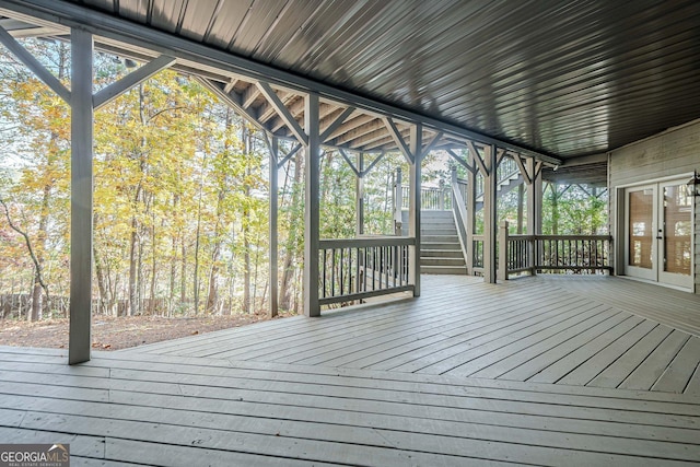 deck with french doors