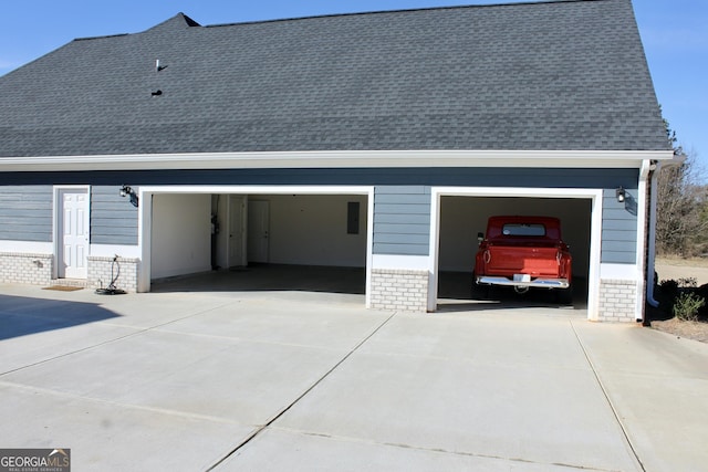 view of garage