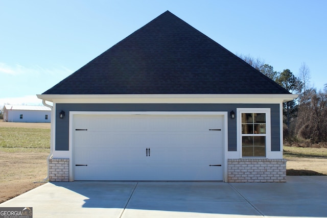 view of garage