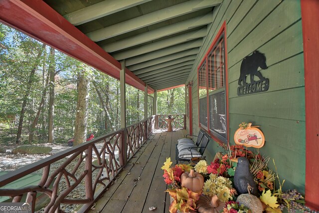 view of wooden deck