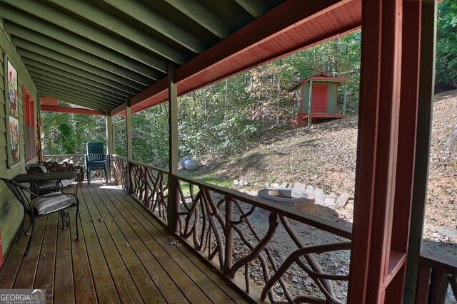 view of wooden deck