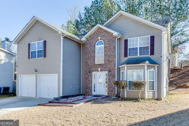 view of property with a garage