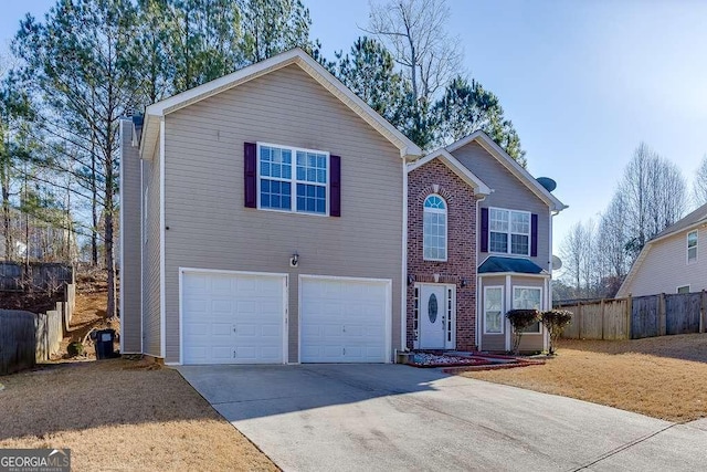 view of property with a garage