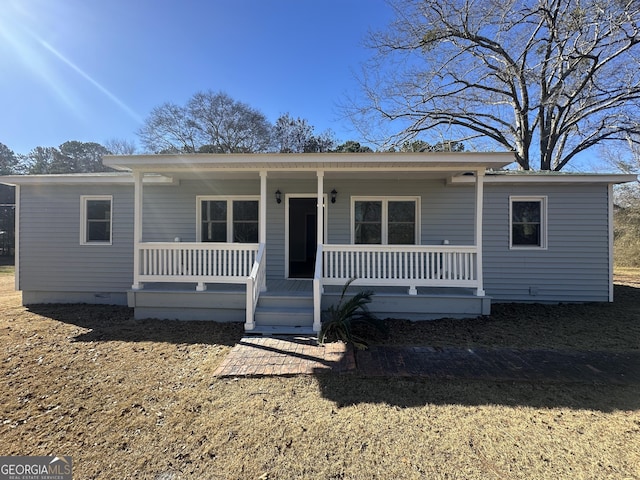 view of front of property with a porch