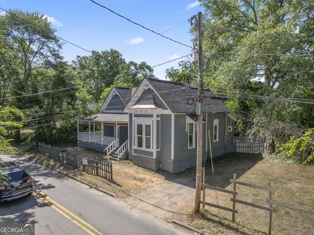 view of front of home with a porch