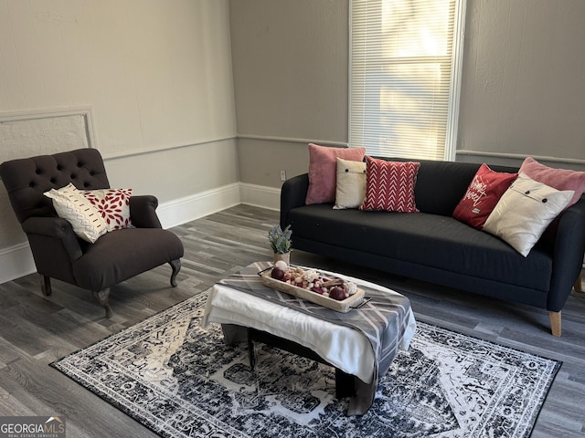 living room featuring hardwood / wood-style flooring