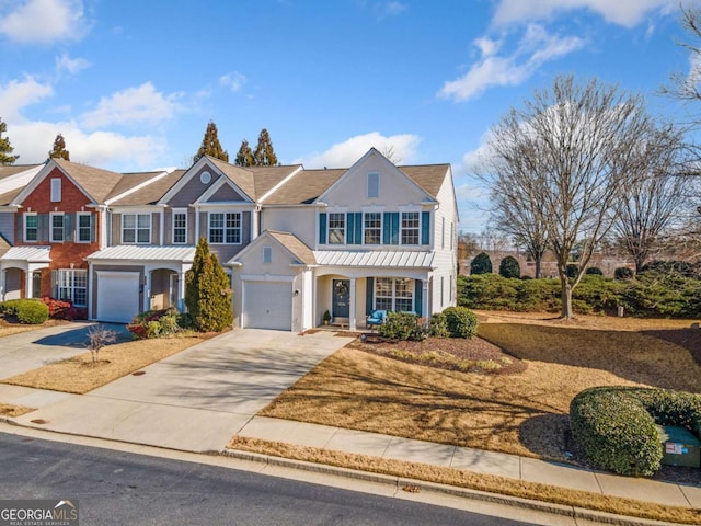 view of front of property featuring a garage