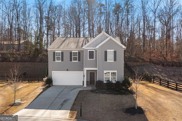 front of property featuring a garage