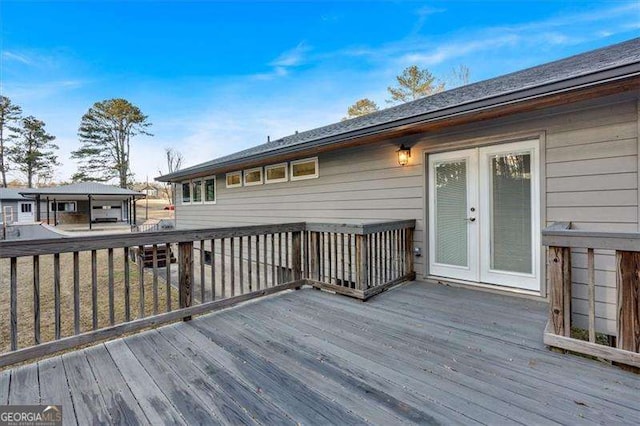 deck featuring french doors