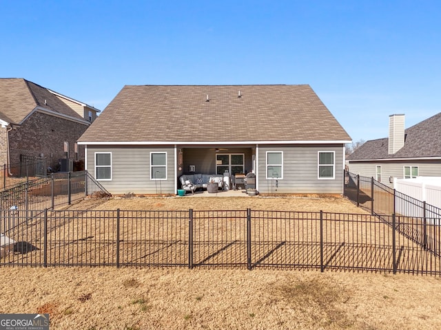 rear view of house featuring a patio area