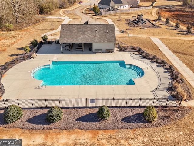 view of pool featuring a patio