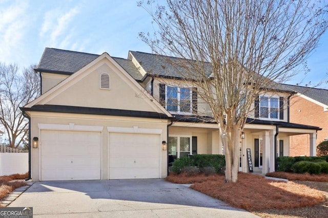 view of front of house featuring a garage