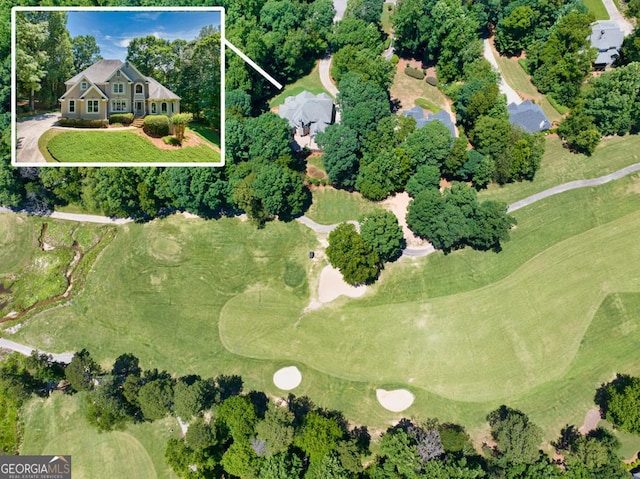 4225 Dunham Park, Flowery Branch, GA 30542 - aerial view of property's location featuring property boundaries highlighted and a golf club