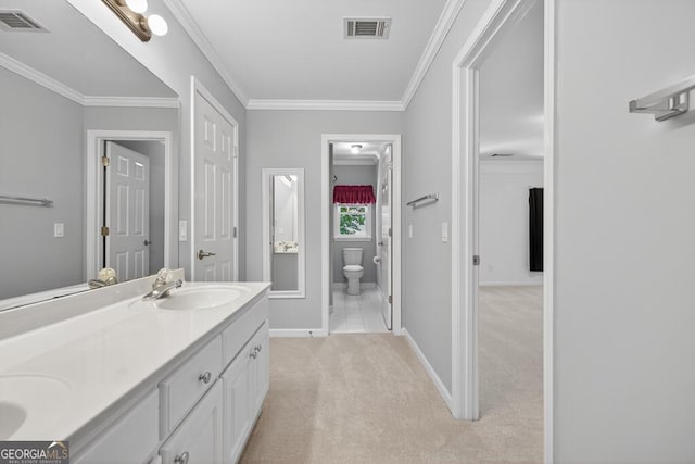 4225 Dunham Park, Flowery Branch, GA 30542 - full bathroom with double vanity and crown molding