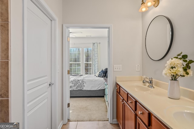 bathroom featuring vanity and tile patterned floors