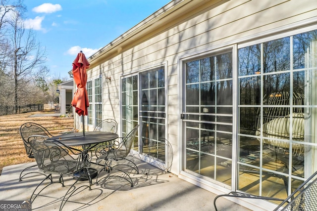 balcony featuring a patio area