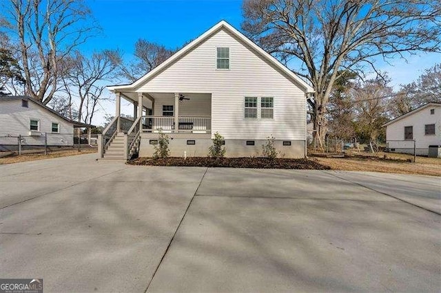 exterior space featuring covered porch