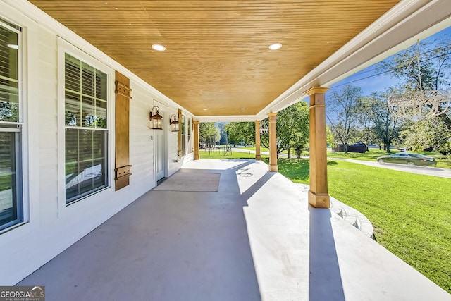 view of patio / terrace with a porch