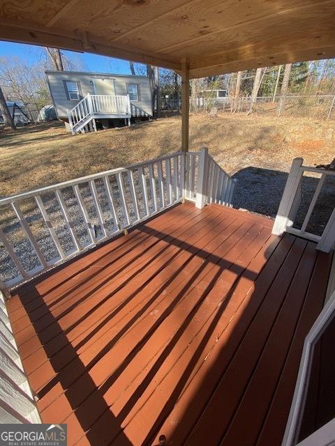 view of wooden deck