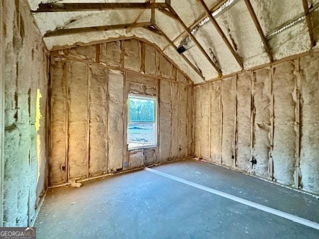 view of unfinished attic