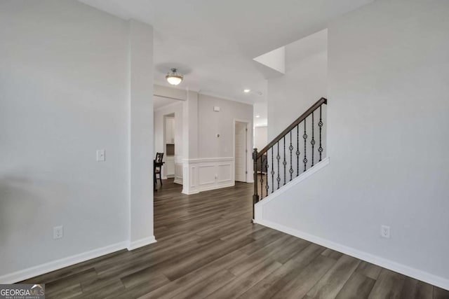 entryway featuring dark wood-type flooring