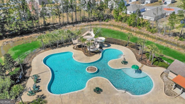 view of pool with a patio