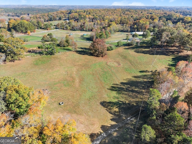 bird's eye view with a rural view