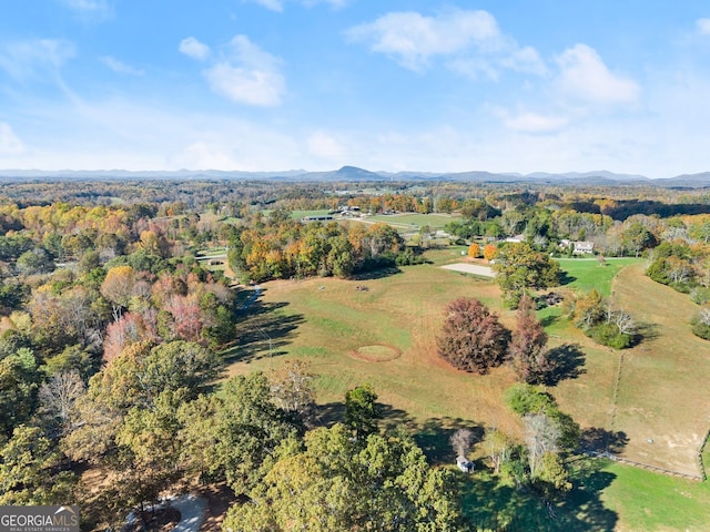 aerial view featuring a mountain view