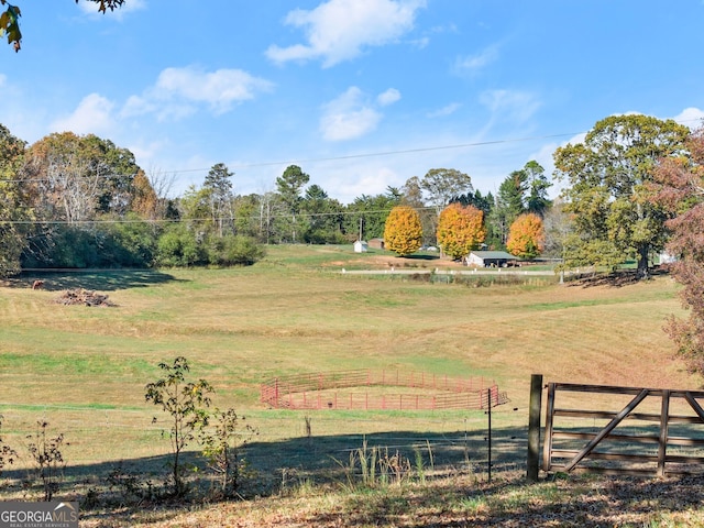 view of yard featuring a rural view