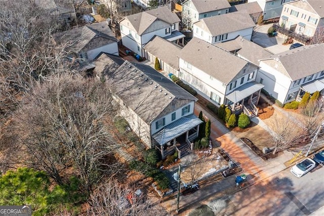 aerial view featuring a residential view