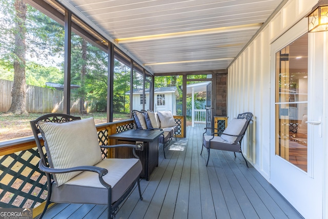 view of sunroom