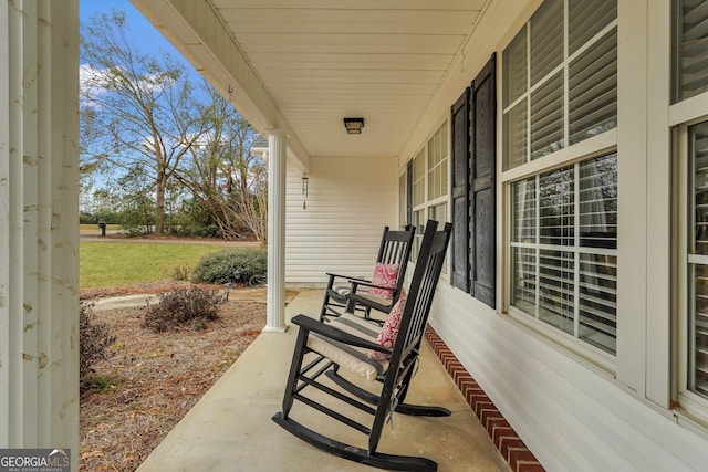 view of patio with a porch