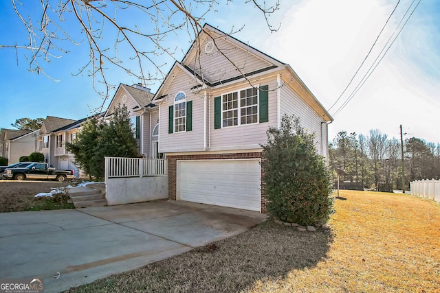 view of property exterior with a garage