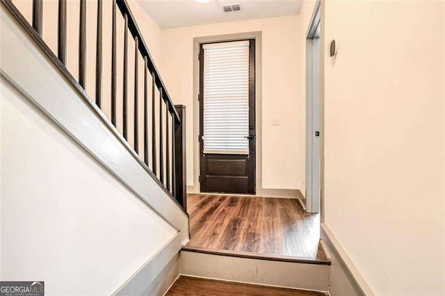 entryway featuring dark hardwood / wood-style floors