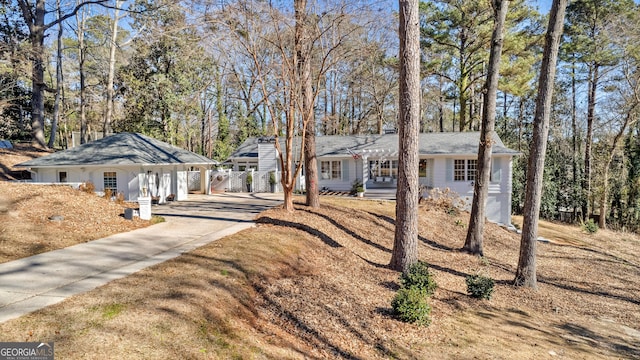 view of front of house with a carport