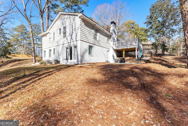 exterior space with a wooden deck