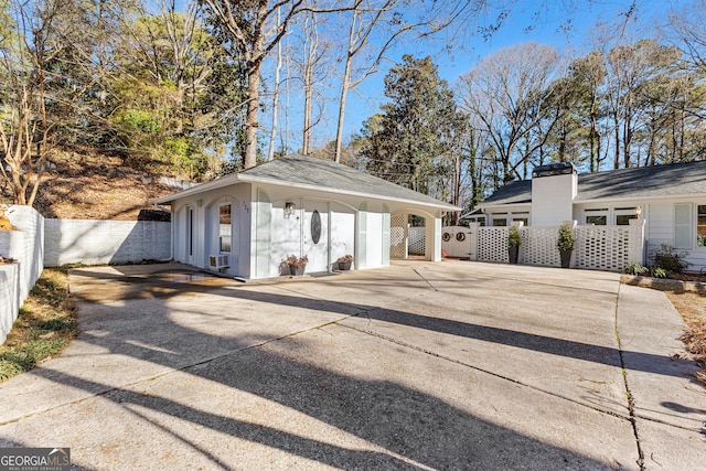 view of garage