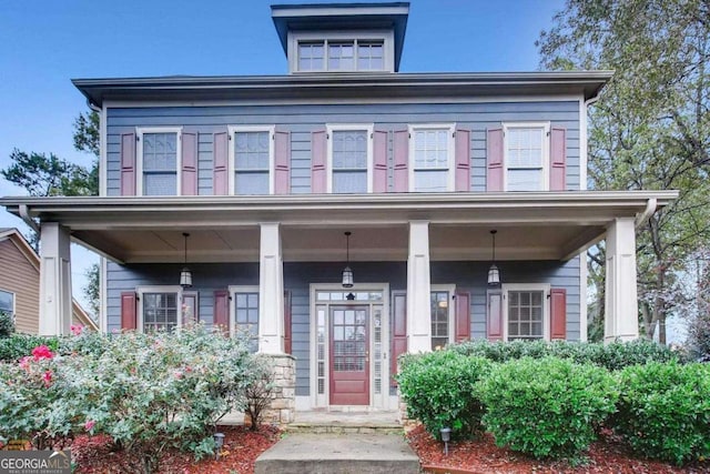 view of front of house featuring covered porch