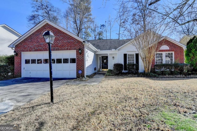 ranch-style home with a garage