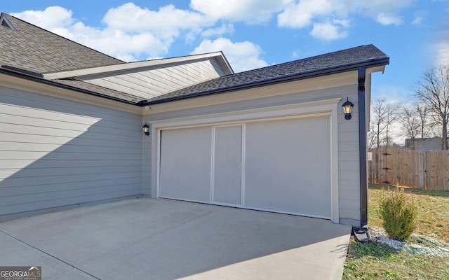 view of garage